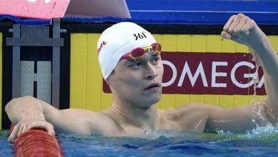 Sun Yang después de ganar una competición