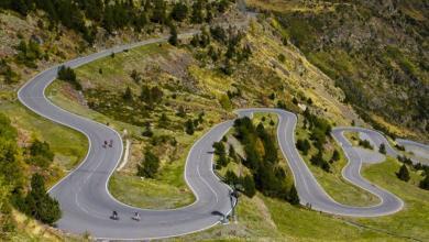 Port avec cyclistes en Andorre