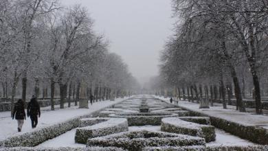 Parc de retraite enneigée