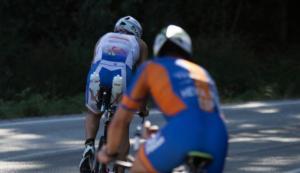 Cyclist segment in a triathlon in Pontevedra