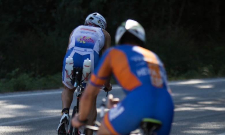 Segmento ciclista en un triatlón en Pontevedra