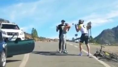 discusión entre el ciclista y el conductor