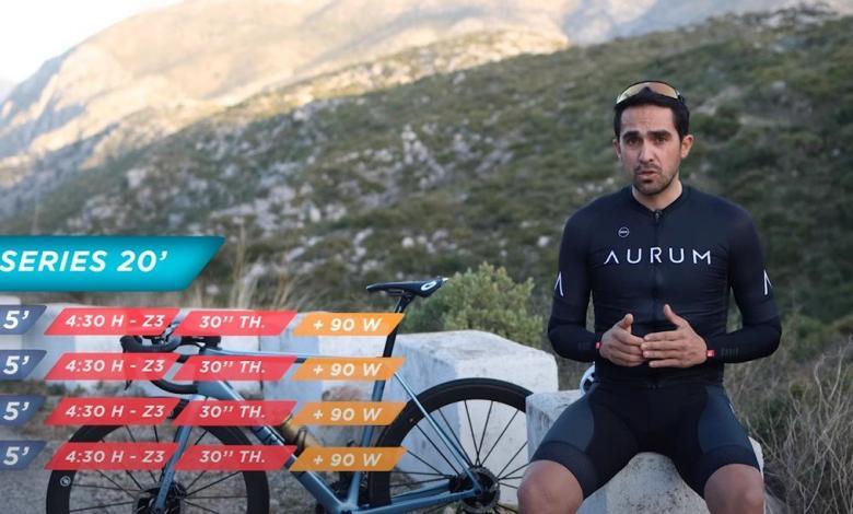 Alberto Contador speaking about the preparation of an athlete