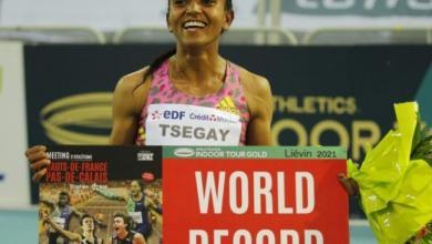 Gudaf Tsegay world record of 1,500 meters Indoor