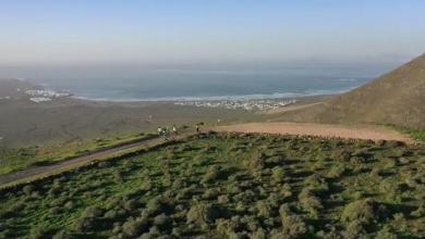 Vista aérea del entrenamiento de Noya en Lanzarote