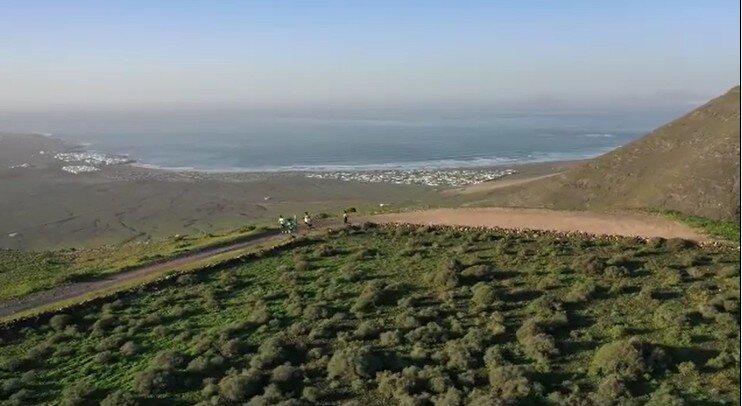 Vue aérienne de la formation de Noya à Lanzarote