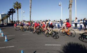 Cycling segment in a Melilla triathlon