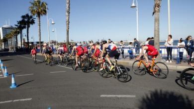 Cycling segment in a Melilla triathlon