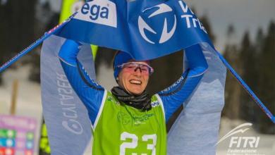 Sandra Mairhofer ganando la Copa del Mundo de Triatlón de Asiago