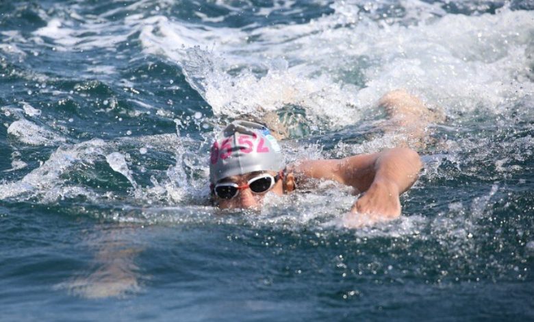 A swimmer in the sea