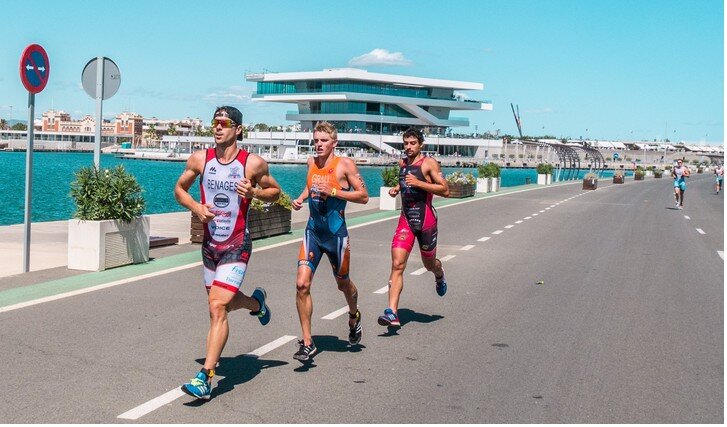 Corrida a pé no Triatlo de Valência