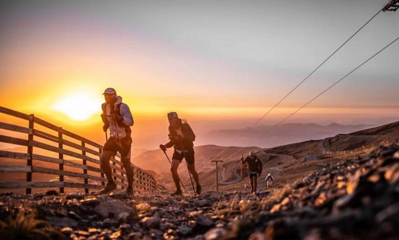 Image at sunrise of the Ultra Sierra Nevada