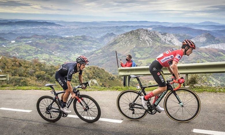 Ascent to Angliru in the Tour of Spain