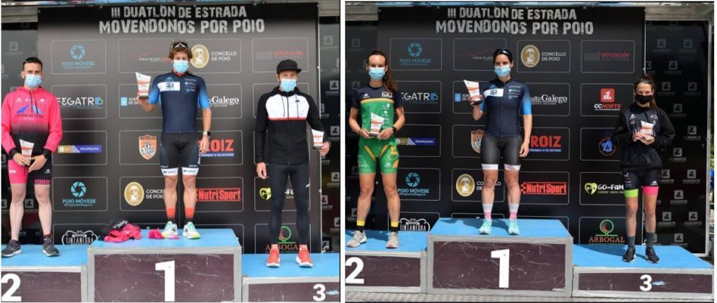 Pablo Dapena y Aida Valiño ganan el Duatlón de Poio