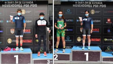 Pablo Dapena y Aida Valiño ganan el Duatlón de Poio