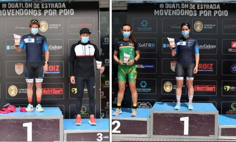 Pablo Dapena y Aida Valiño ganan el Duatlón de Poio