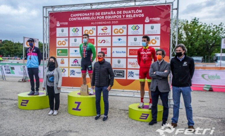 Pódium masculino Campeonato de España de Duatlón Contrarreloj por Equipos
