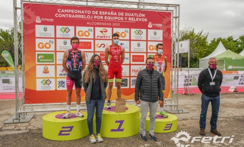 Men's podium Relay Alcobendas 2021.