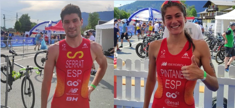 Antonio Serrat e Marta Pintanel na final do Campeonato Europeu de Trialton