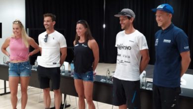 Professionnels à la conférence de presse des professionnels IRONMAN Lanzarote