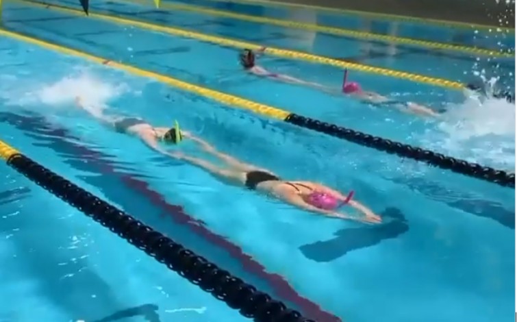 Ejercicios para natación en grupo - Artículos entrenamiento Natación Ejercicio El tren o la cadena
