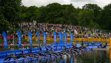 Die Startpositionen des Triathlon-Tests Tokio 2020.