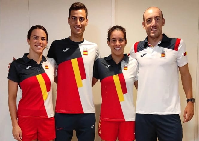 Spanish team in the mixed relay triathlon tokyo 2020