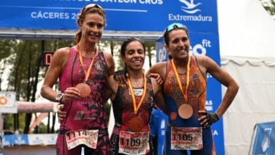 Fextriv/campione del podio croce spagnola di triathlon