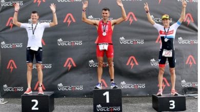 Raúl Lecuona und Lydia Dant, Meister des Club La Santa Volcano Triathlon