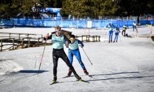Franco Pesavento et Anna Medvedeva champions du monde de duathlon d'hiver.