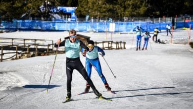 Franco Pesavento and Anna Medvedeva Winter Duathlon World Champions.