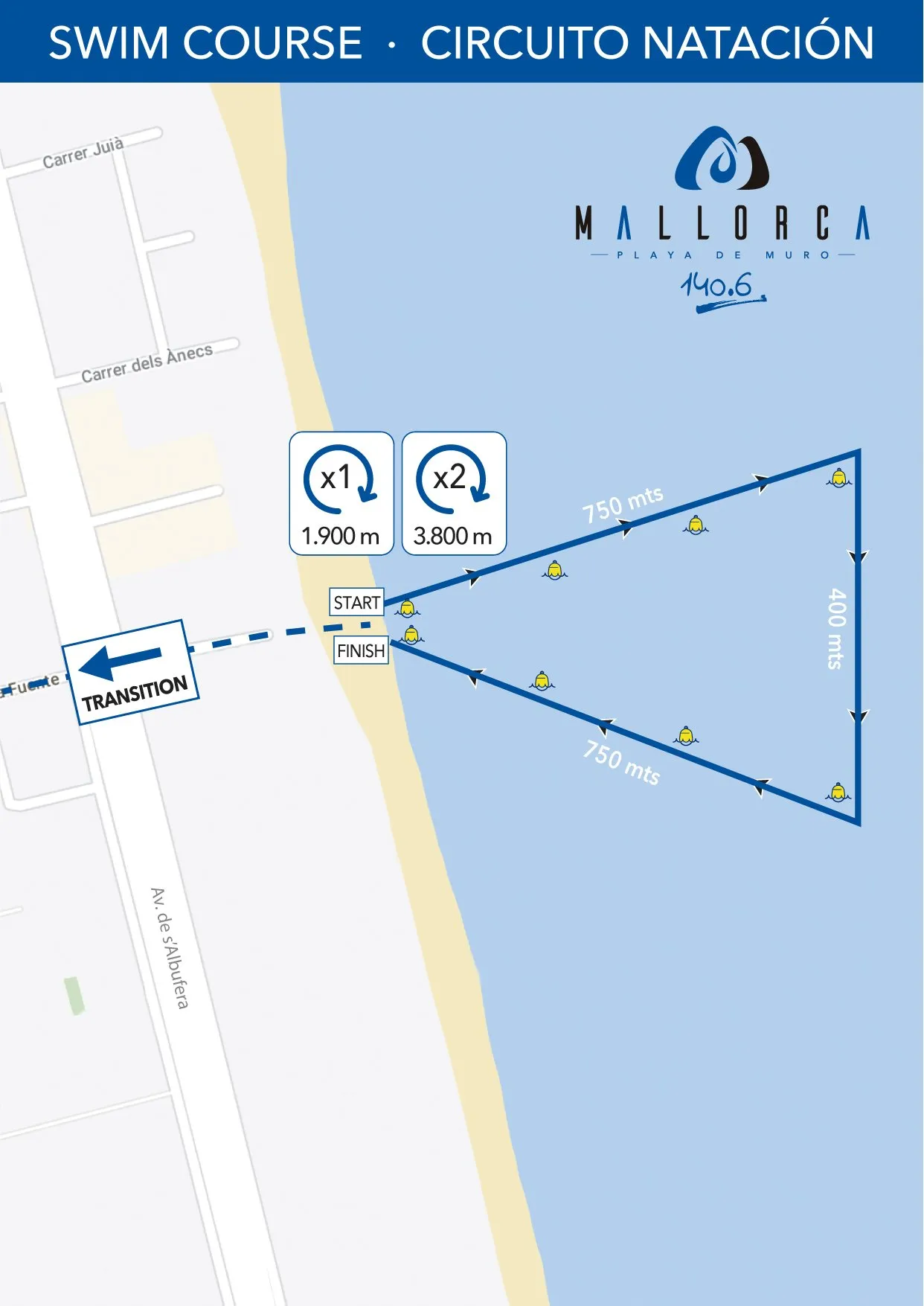 Mallorca 140.6, un Full y Half para acabar la temporada en las Baleares - Noticias Triatlón Segmento natación Mallorca 140.6
