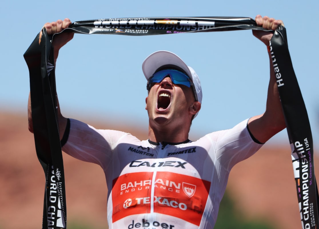 Kristian Blummenfelt vencendo o Campeonato Mundial de Ironman