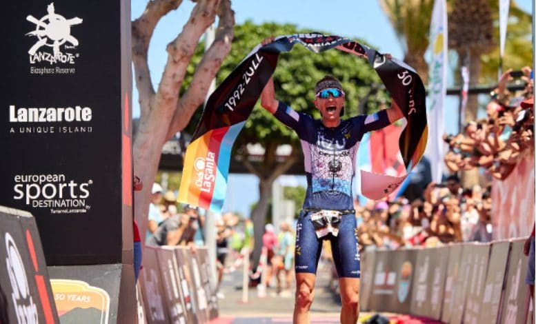 Kenneth Vandendriessche winning the IRONMAN Lanzarote