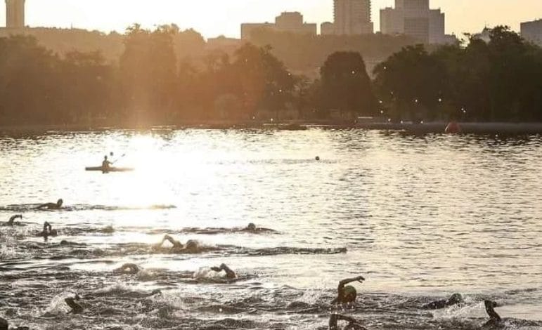 The Casa de Campo lake, in excellent condition to receive the Great Madrid triathlon