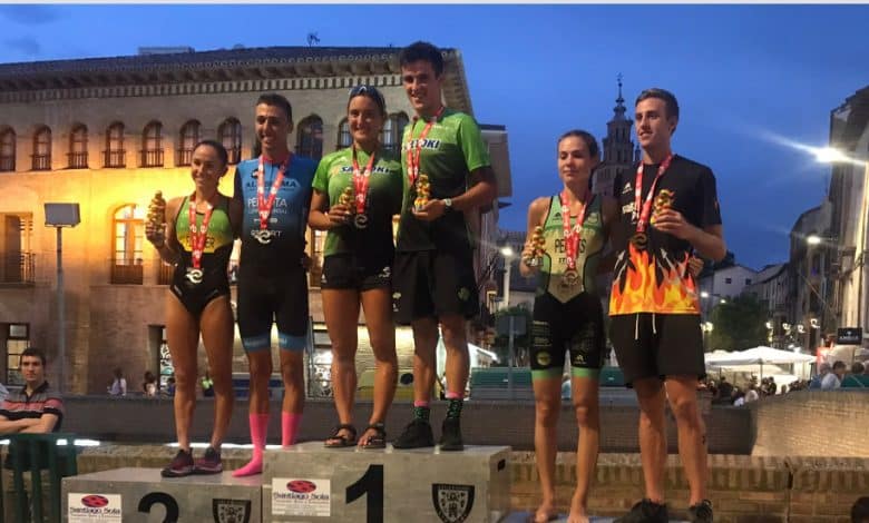 Maddi Marquet y Ander Noaín ganan el triatlón clasificatorio de Tarazona