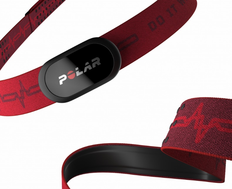 Polar H10 sensor in red