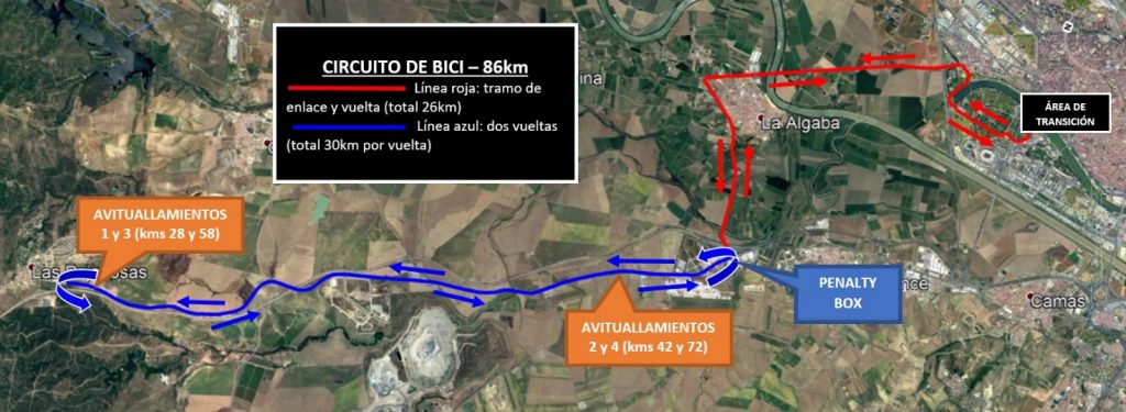 Segmento ciclistico del Nutrisport Half Triathlon di Siviglia