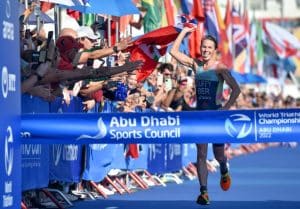 Flora Duffy winning the Abu Dhabi Grand Final