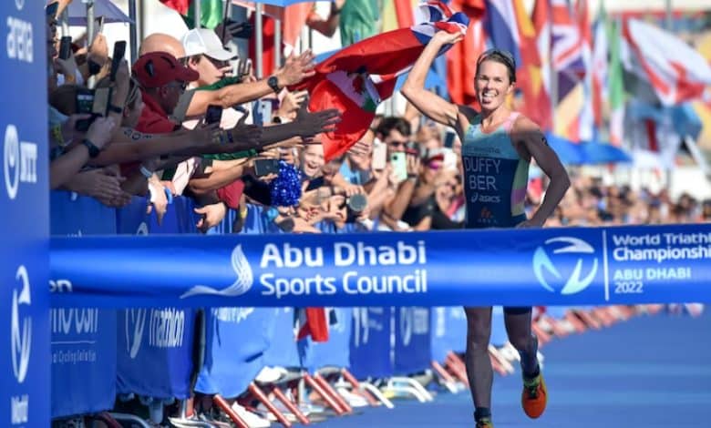 Flora Duffy winning the Abu Dhabi Grand Final