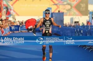 Leo Bergere entering the Abu Dhabi finish line