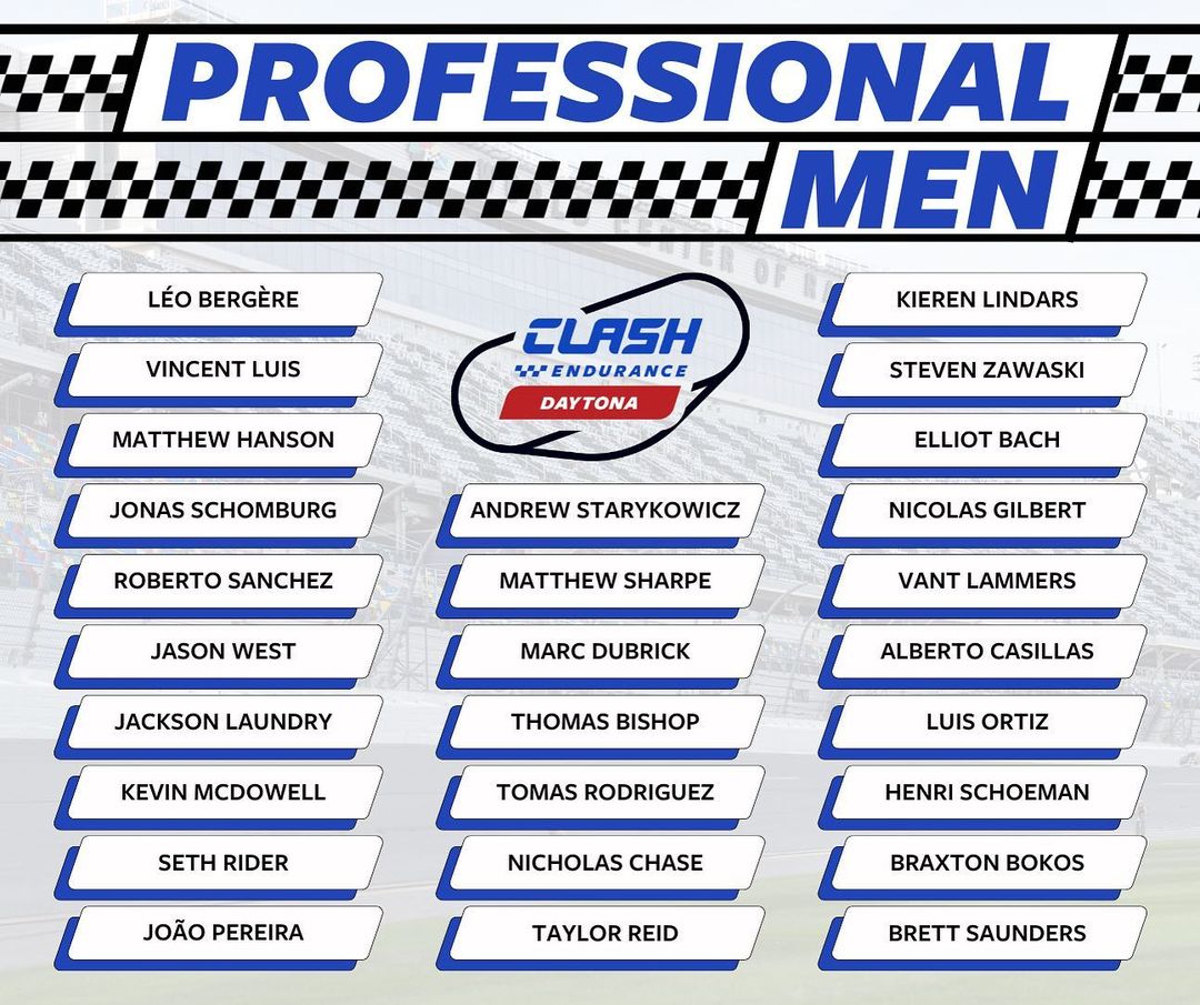 Men's Clash Daytona start list