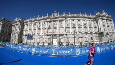 Bild des Königspalastes von Madrid bei einem Triathlon