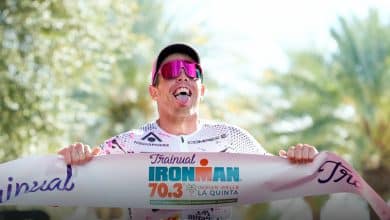 Sam Long winning the IRONMAN 70.3 Indian Wheels