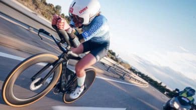 Image of a triathlete in Challenge Salou