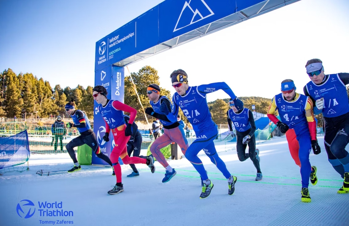 start of the winter triathlon in Andorra