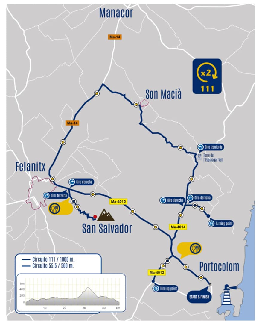 El circuito ciclista del Tri Portocolom 2023