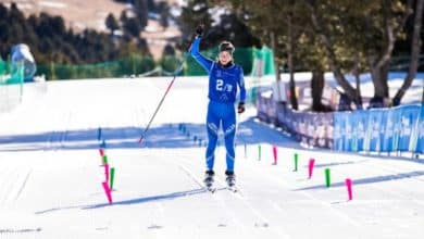 Sandra Mairhofer gewinnt einen Wintertriathlon