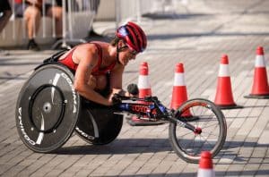 image of a paratriathlete