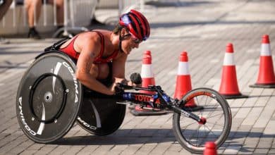 image of a paratriathlete